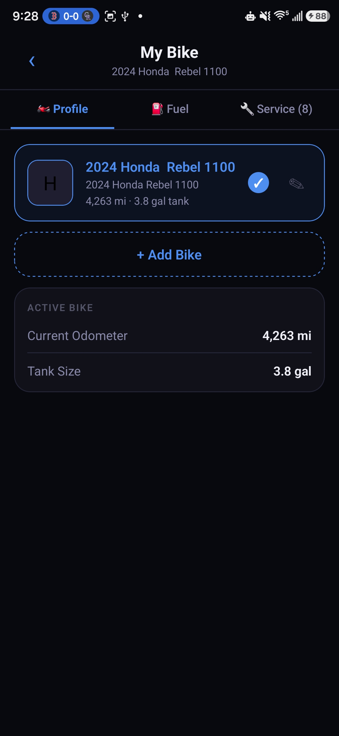 Garage fuel log entry sheet with odometer and price fields